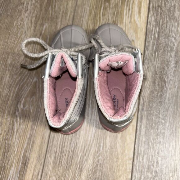 Sperry Port Girls Youth US Size 11M Gray Pink Outdoor Duck Rain Boots SCL162060 - Picture 8 of 11
